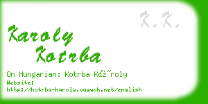 karoly kotrba business card